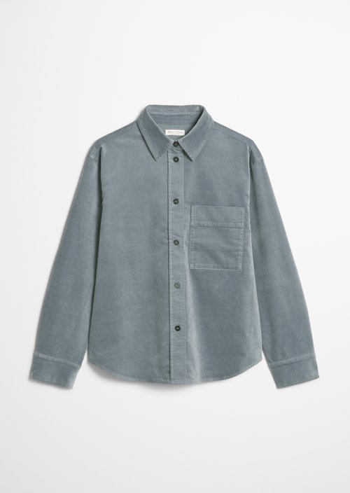 Relaxed velvet overshirt — Slate Blue