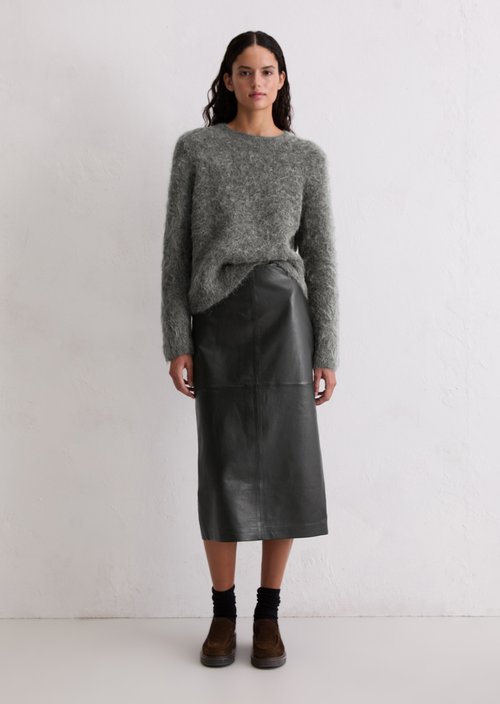 Leather skirt regular — Black
