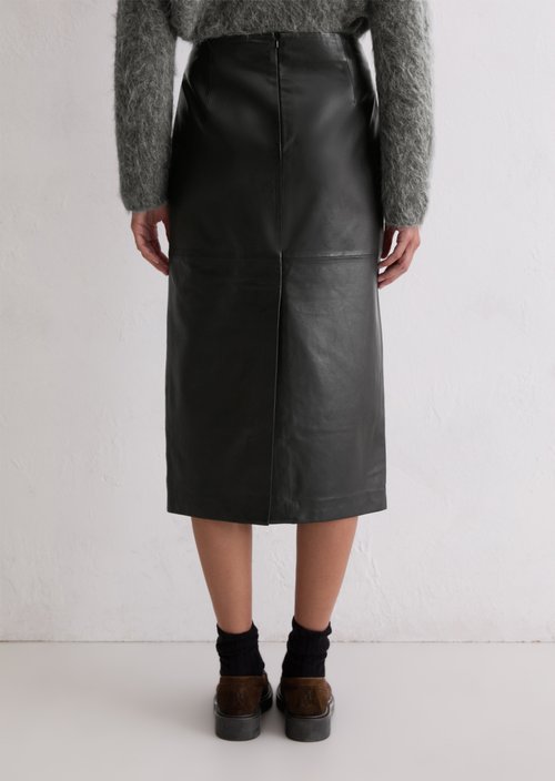 Leather skirt regular — Black