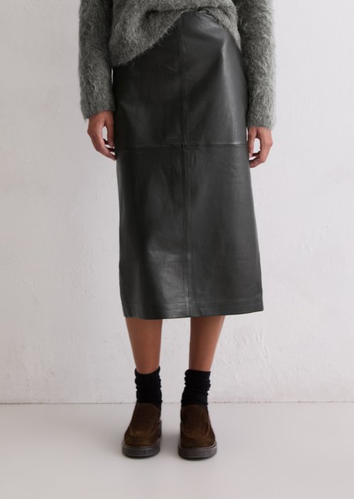 Leather skirt regular — Black