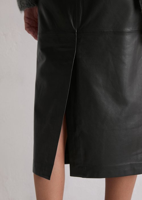 Leather skirt regular — Black