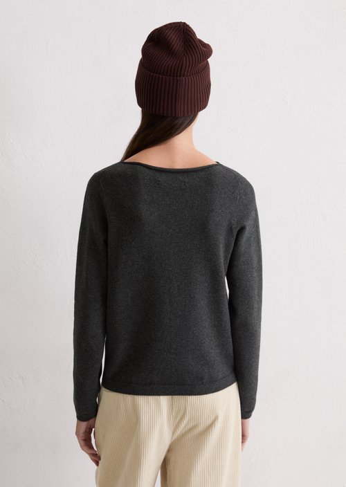 Basic knitted sweater regular — Dark Grey Melange