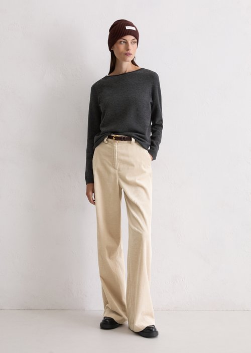 Basic knitted sweater regular — Dark Grey Melange