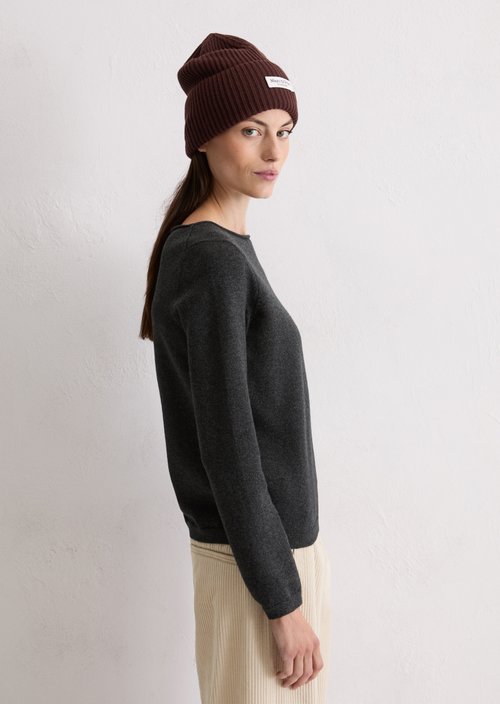 Basic knitted sweater regular — Dark Grey Melange