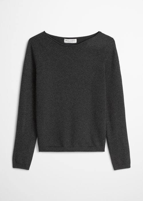 Basic knitted sweater regular — Dark Grey Melange