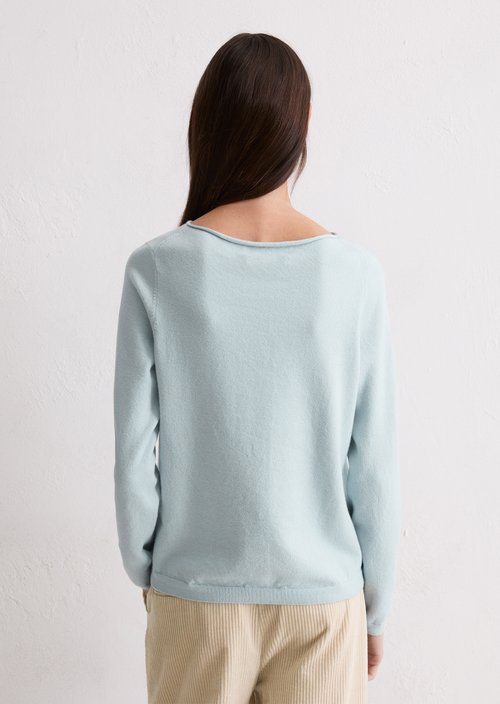 Basic knitted sweater regular — Silvery Blue