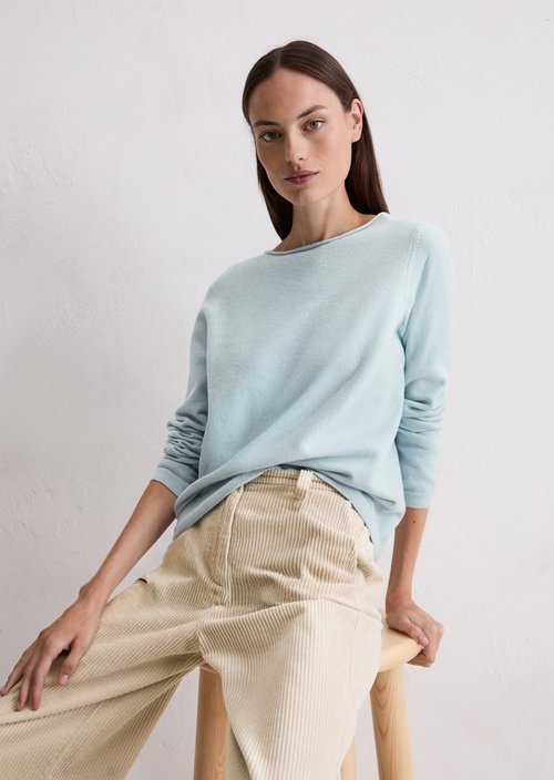 Basic knitted sweater regular — Silvery Blue