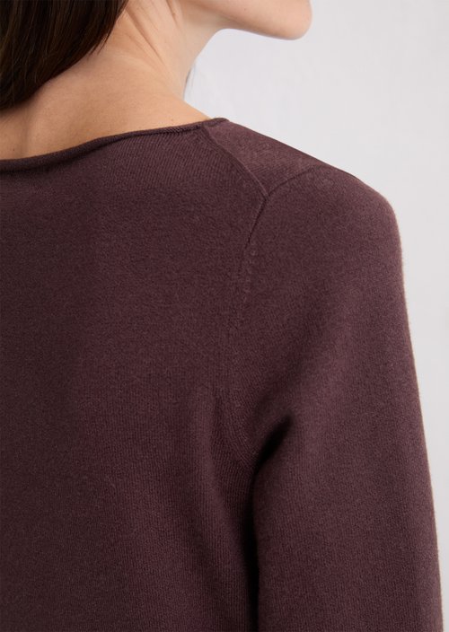 Basic knitted sweater regular — Black Cherry