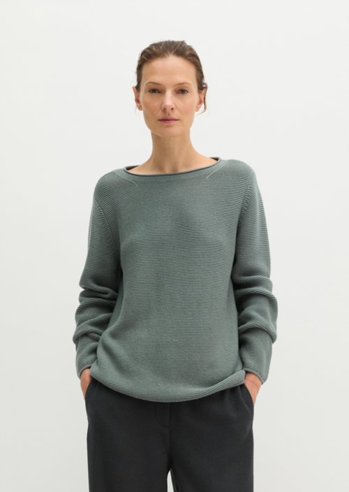 Knitted sweater regular — Foggy Blue