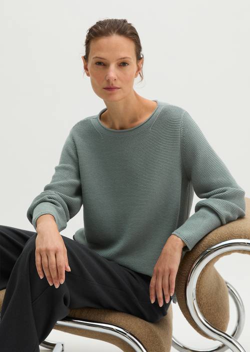 Pull en tricot regular Foggy Blue en vue de face