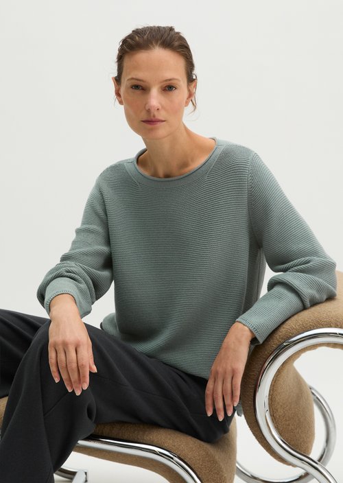 Knitted sweater regular — Foggy Blue