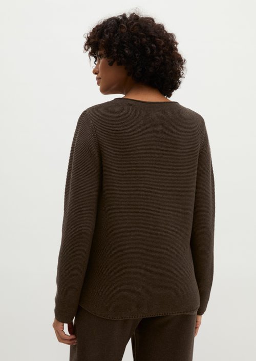 Knitted sweater regular — Stone Brown Melange