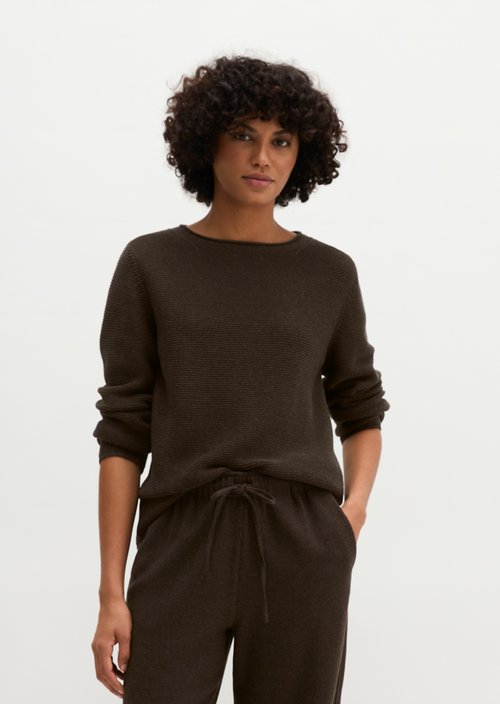 Knitted sweater regular — Stone Brown Melange