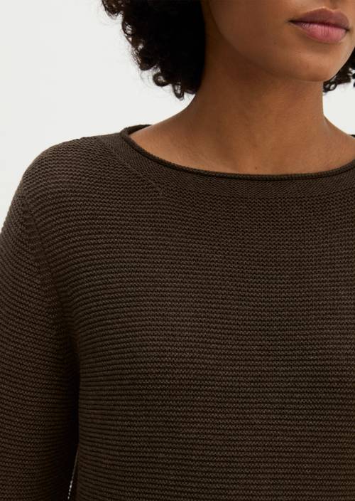Strickpullover regular Stone Brown Melange in Detailansicht