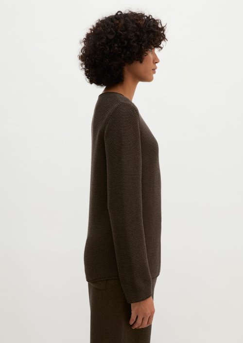Knitted sweater regular — Stone Brown Melange