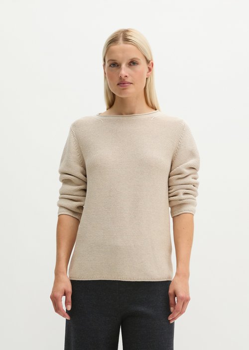 Knitted sweater regular — Light Stone Melange