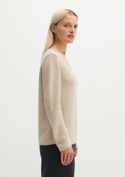 Knitted sweater regular — Light Stone Melange