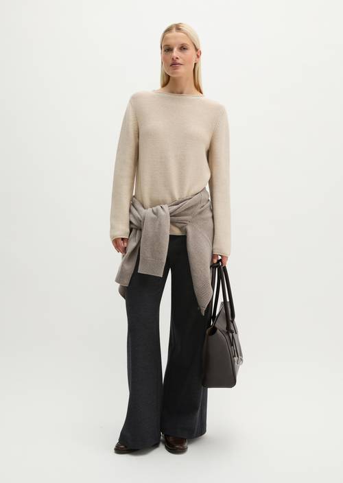 Pull en tricot regular Light Stone Melange en vue de face