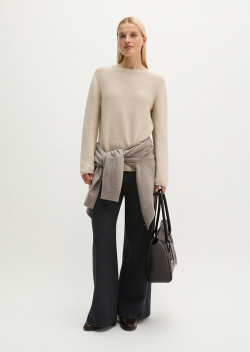 Knitted sweater regular — Light Stone Melange
