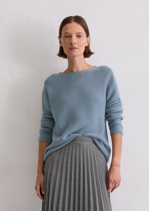 Knitted sweater regular — Slate Blue