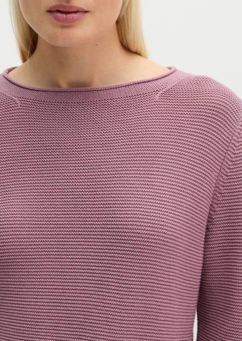 Pletený svetr regular Gentle Mauve v detailním pohledu