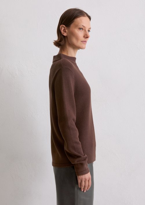 Knitted sweater slim — Shaded Brown Melange