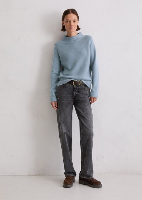 Knitted sweater slim — Slate Blue