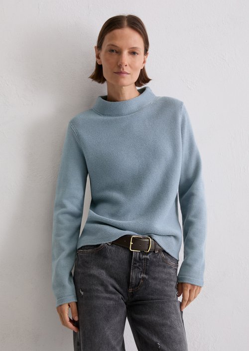 Knitted sweater slim — Slate Blue
