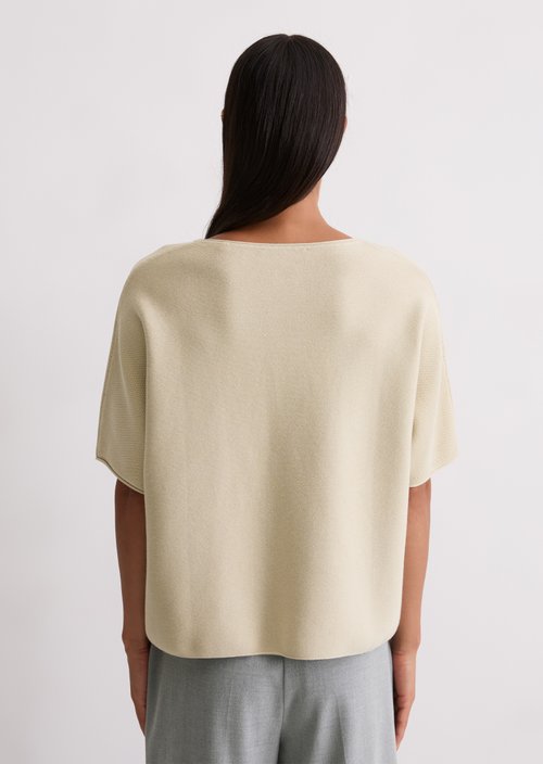 Short-sleeved knitted sweater loose — Light Oat