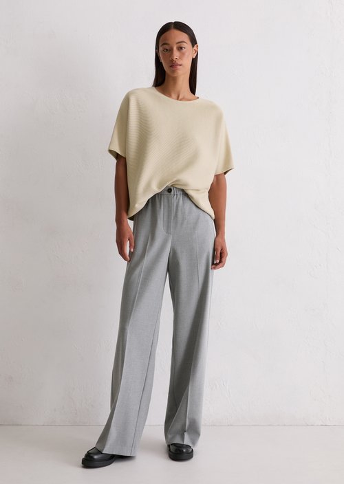 Short-sleeved knitted sweater loose — Light Oat