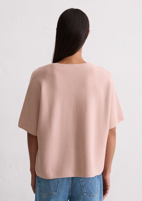 Short-sleeved knitted sweater loose — Pastel Rose
