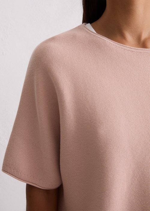 Short-sleeved knitted sweater loose — Pastel Rose