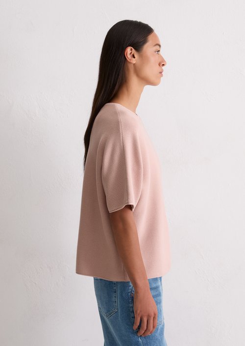 Short-sleeved knitted sweater loose — Pastel Rose