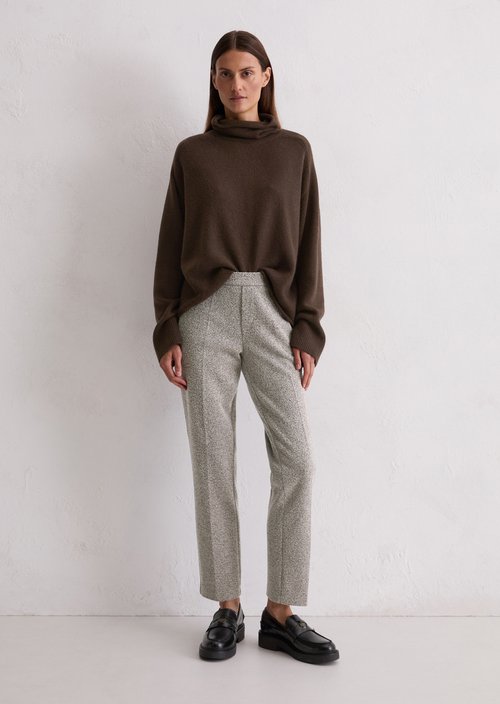 Tweed jersey pants slim — Dark Grey