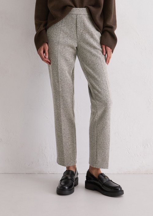 Tweed jersey pants slim — Dark Grey
