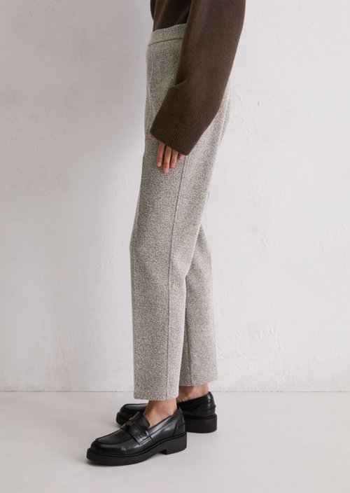 Tweed jersey pants slim — Dark Grey