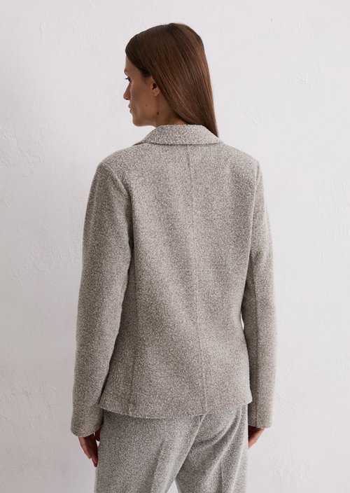 Relaxed jersey tweed blazer — Dark Grey (alternate view)