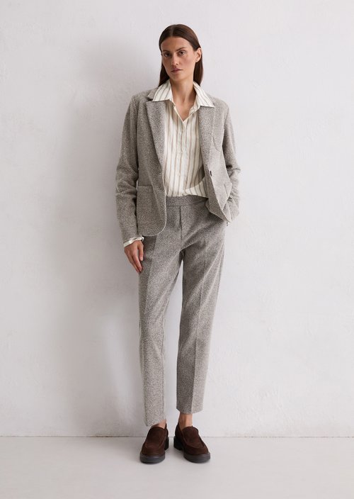 Relaxed jersey tweed blazer — Dark Grey