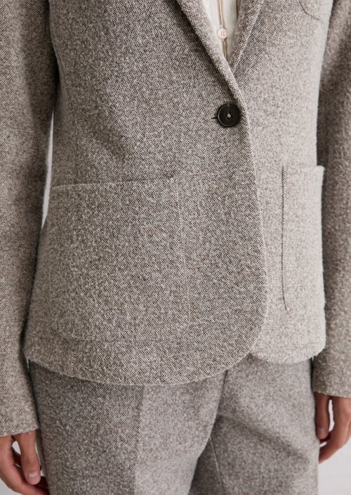 Relaxed jersey tweed blazer — Dark Grey