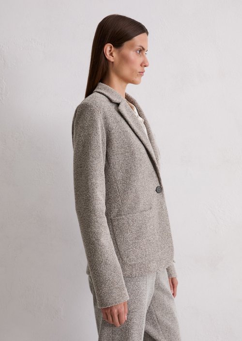 Relaxed jersey tweed blazer — Dark Grey