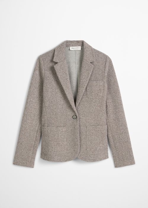 Relaxed jersey tweed blazer — Dark Grey