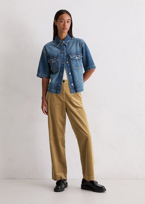 Corduroy pants model Lande loose — Salted Caramel