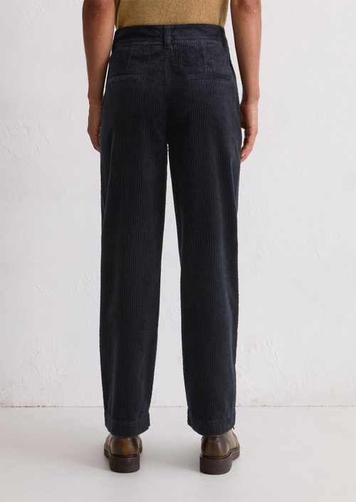 Corduroy pants model Lande loose — Deep Night Blue