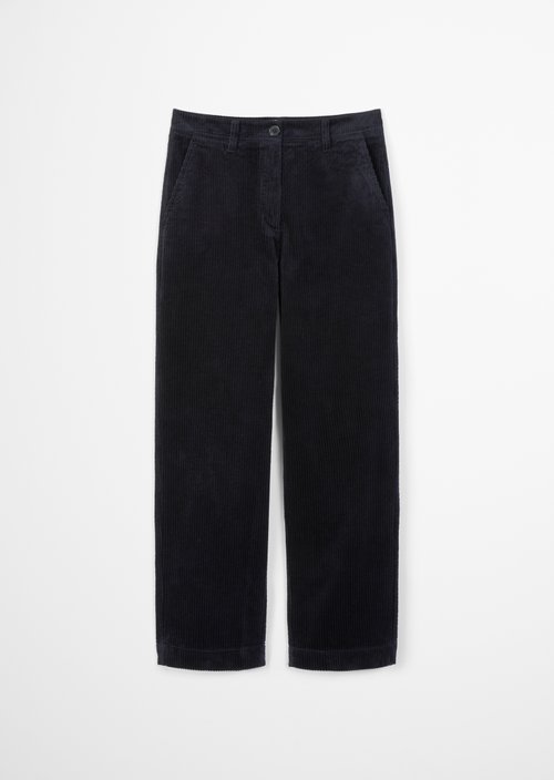 Corduroy pants model Lande loose — Deep Night Blue