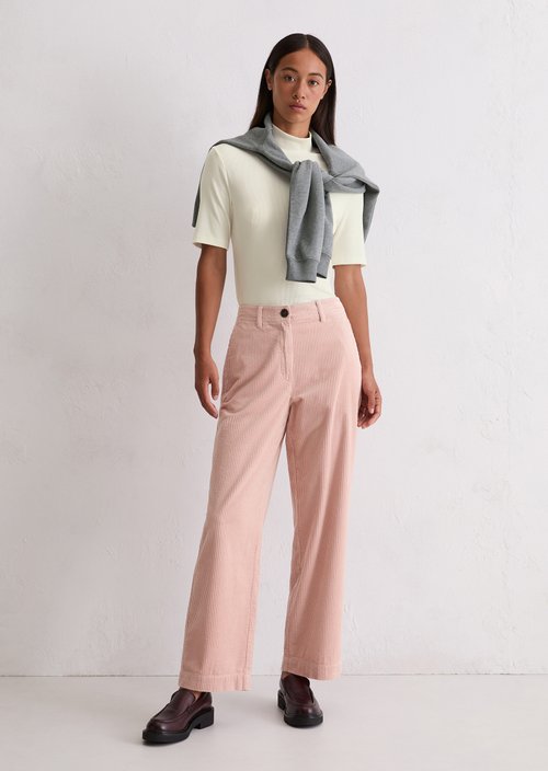 Corduroy pants model Lande loose — Pastel Rose