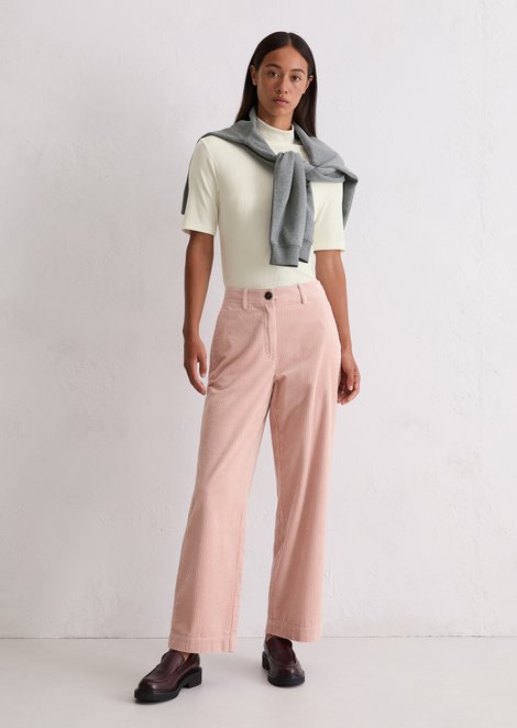 Marc O'Polo Corduroy broek model Lande los, Dames, roze, 32, 100% Katoen