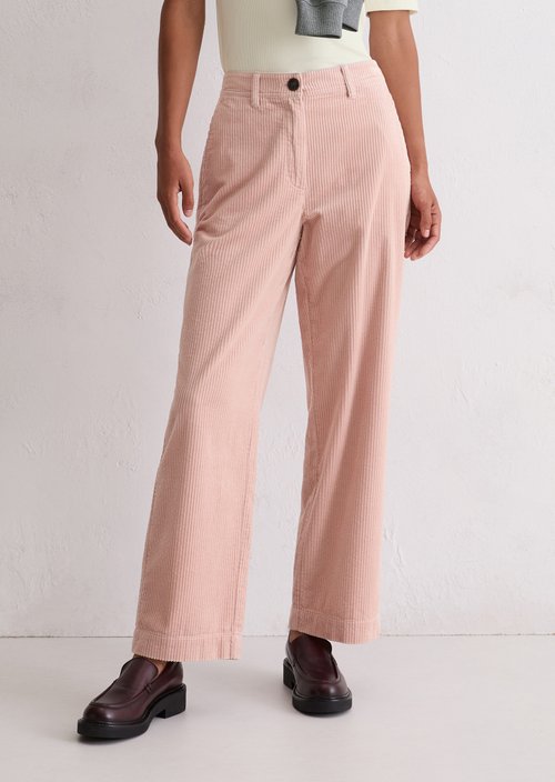 Corduroy pants model Lande loose — Pastel Rose