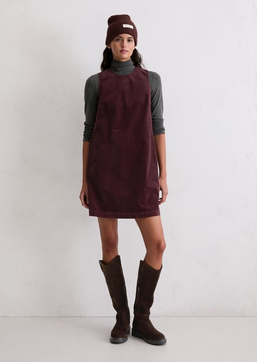 Short velvet dress straight — Black Cherry