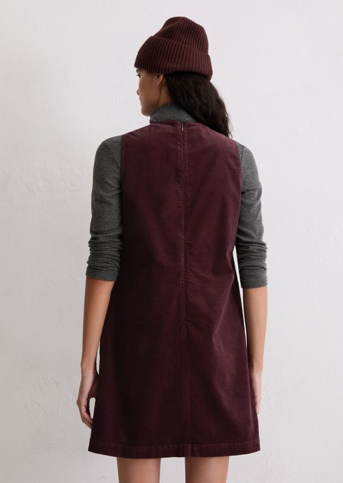 Short velvet dress straight — Black Cherry