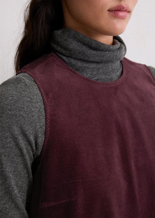Short velvet dress straight — Black Cherry